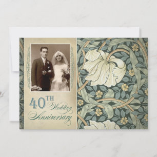 Invitation 40e anniversaire du mariage avec lily et photo