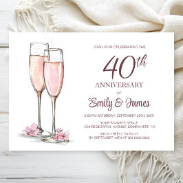 Invitation 40e anniversaire du Mariage Champagne