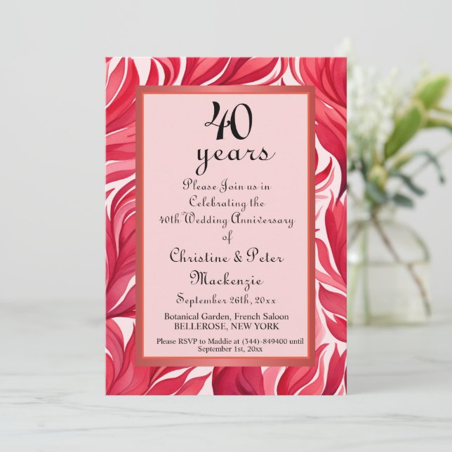 Invitation 40e anniversaire du Mariage de Ruby (Debout devant)