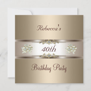 Invitation 40e anniversaire Elegant Coffee Cream Biege Invita