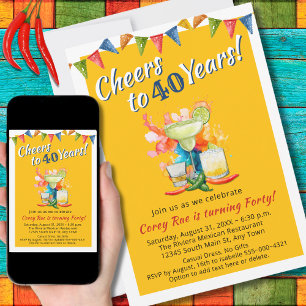 Invitation 40e anniversaire encourage à 40 ans Fiesta mexicai
