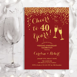 Invitation 40e anniversaire - Félicitations pour 40 ans d'or 