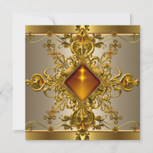 Invitation 40e Anniversaire Fête Café Riche Or Ambre Bijou