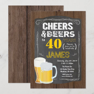 Invitation 40e anniversaire, fête de la bière de 40 ans