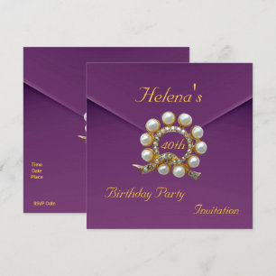 Invitation 40e anniversaire fête Riche Plum Velvet Image