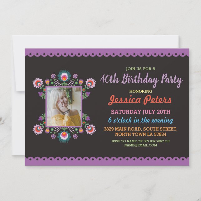 Invitation 40e anniversaire Fiesta Floral (Devant)