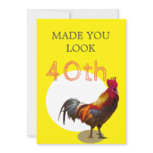 40e anniversaire Fun Chicken Rooster Homme