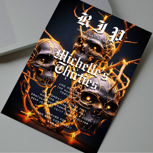 Invitation 40e anniversaire Halloween Party RIP 30 Crâne mode