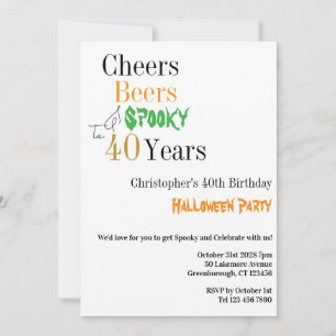 Invitation 40e anniversaire Halloween Soeurs Éffrayants fête