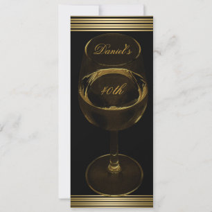 Invitation 40e anniversaire homme sepia or boissons froides h