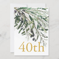 40e anniversaire Italien Gold Olive Branch Élégant