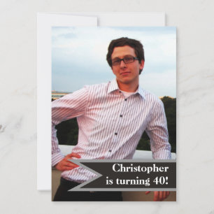 Invitation 40e anniversaire masculin moderne photo masculine 