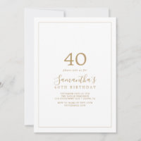 40e anniversaire minimaliste d'or