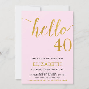 Invitation 40e anniversaire moderne BONJOUR 40 Anniversaire a