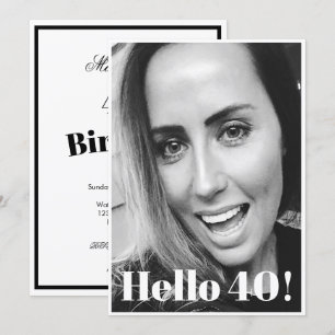 Invitation 40e anniversaire Photo moderne Elégant