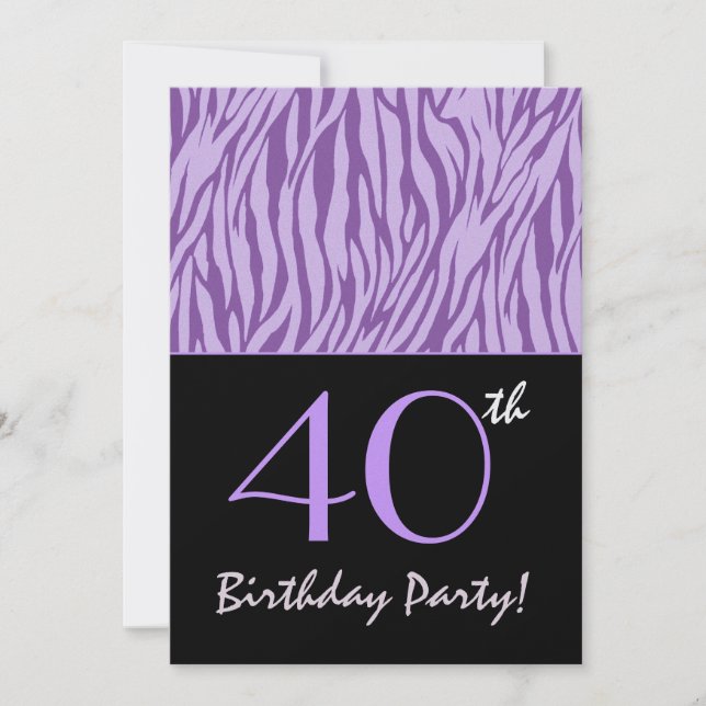 Invitation 40e anniversaire Poster de animal Modèle personnal (Devant)