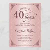 40e anniversaire - Rose Gold Damask