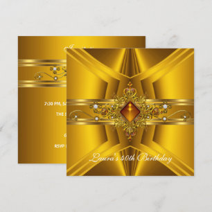 Invitation 40e anniversaire Royal Elegant Joyau d'or Jaune 2
