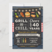40e barbecue Grill and Chill Anniversaire Invitati