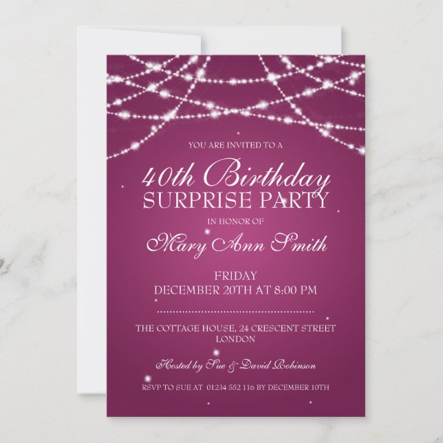 Invitation 40e cérémonie surprise Anniversaire de la chaîne S (Devant)