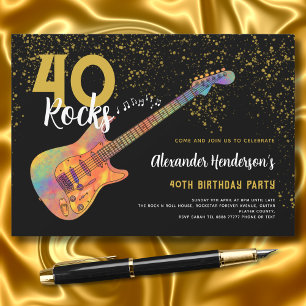Invitation 40e fête d'anniversaire 40 Rocks Parties scintilla