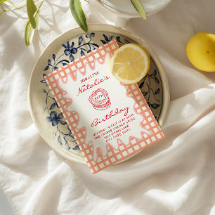 Invitation 40e Main tiré Quirky Wavy les années 70 cadre Anni