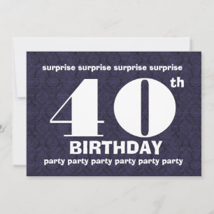 Invitation 40e SURPRISE Midnight Birthday Party Modèle V21
