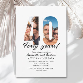 Invitation 40th Anniversary with Photo Minimalist