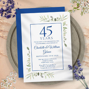 Invitation 45e 65e Anniversaire de Mariage Aquarelle Verdure