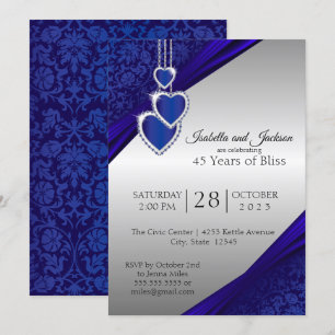 Invitation 45e / 65e Sapphire Conception de l'anniversaire d'