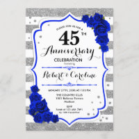 45e Anniversaire - Bleu Saphir Blanc Argent