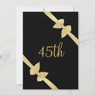Invitation 45e anniversaire de l'Elégant Faux Gold Bows