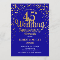 45e anniversaire de mariage - Bleu saphir et or