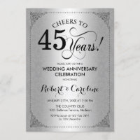 45e anniversaire de mariage - Damassé noir argenté