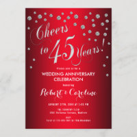 45e anniversaire de mariage - Rouge & Argent