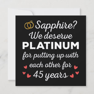 Invitation 45e anniversaire du Mariage I - Sapphire Funny Cou