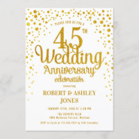 45e anniversaire du Mariage - Or et blanc