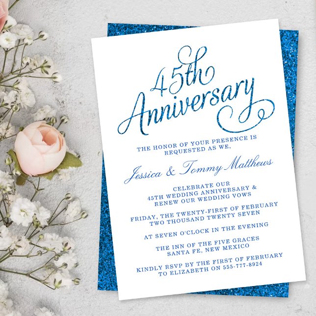 Invitation 45e anniversaire du Mariage Sapphire (Créateur téléchargé)