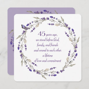 Invitation 45e anniversaire Lavender Wreath