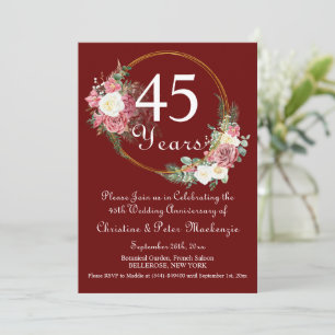 Invitation 45e Sapphire Mariage Anniversaire Rose Gold Frame