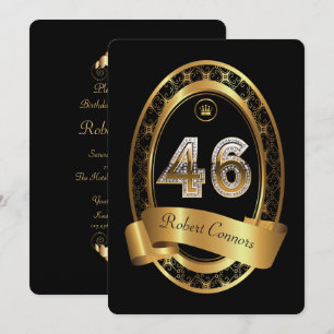 Invitation 46e, femme de fête d'anniversaire homme, couleur é