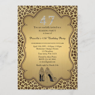 Invitation 47ème, Anniversaire 47ème, Chaussures Cheetah High