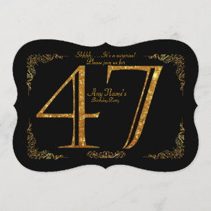 Invitation 47ème, fête d'anniversaire 47ème, grand Gatsby, no