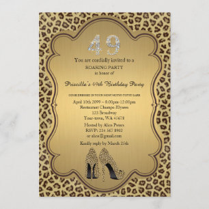 Invitation 49ème, Anniversaire 49ème, Chaussures Cheetah High