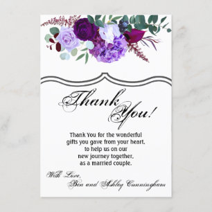Invitation 4,5 x 6,25 Hibiscus de lavande sur Whi