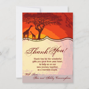 Invitation 4,5 x 6,25 Soleil de la girafe africaine Safari