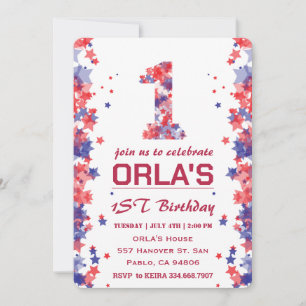 Invitation 4 juillet 1er anniversaire fête
