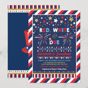 Invitation 4 juillet Baby shower Patriotique 4 juillet