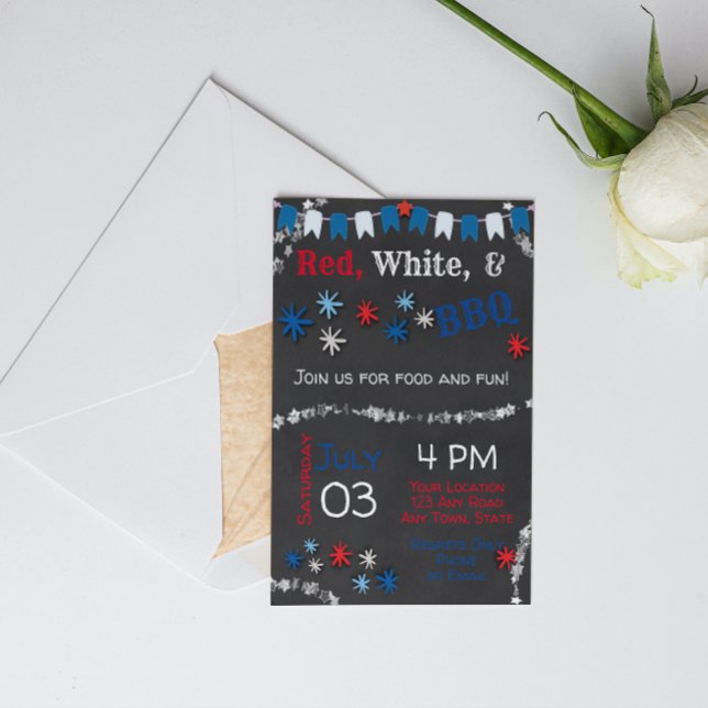 Invitation 4 juillet barbecue (Créateur téléchargé)