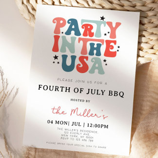 Invitation 4 juillet barbecue, 4 juillet Invitatio